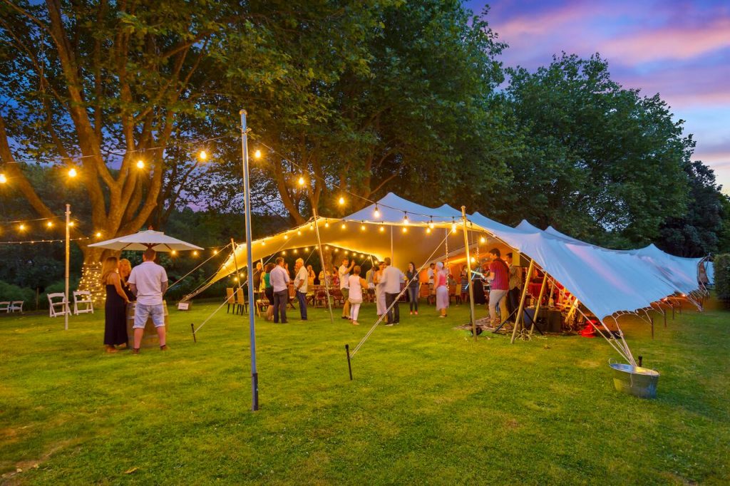Evening Event Marquee Hire With Festoon Lighting